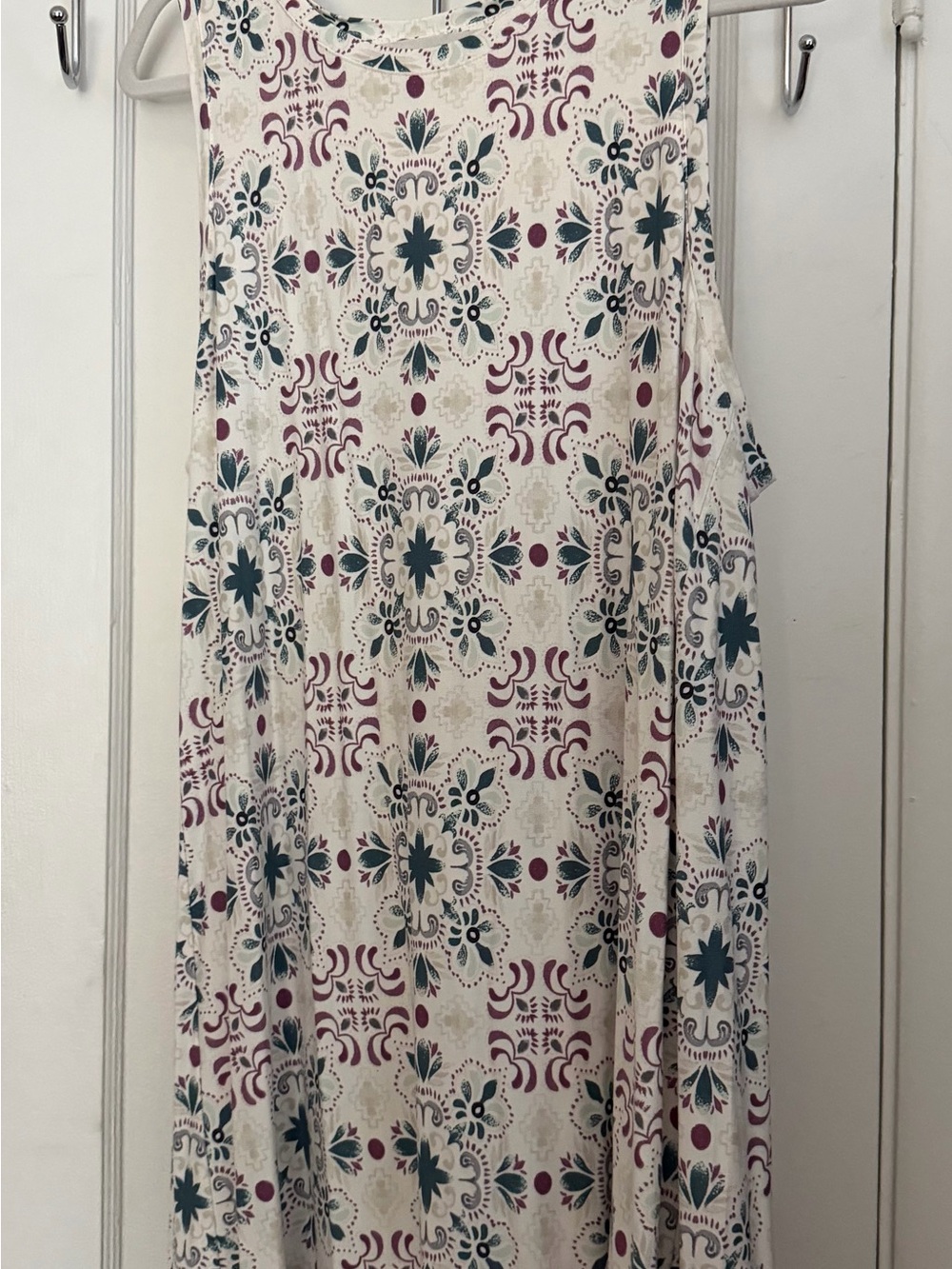LOFT Outlet Floral-Print Maxi Dress in Cream, Teal & Plum